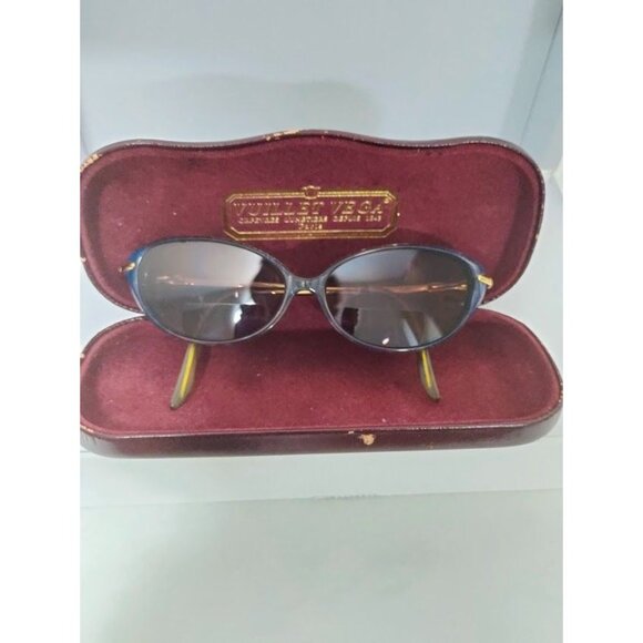 Vuillet Vega Prestige 540 Metal Frame Eyeglasses Blue/Gold with Hard Case - Picture 11 of 16